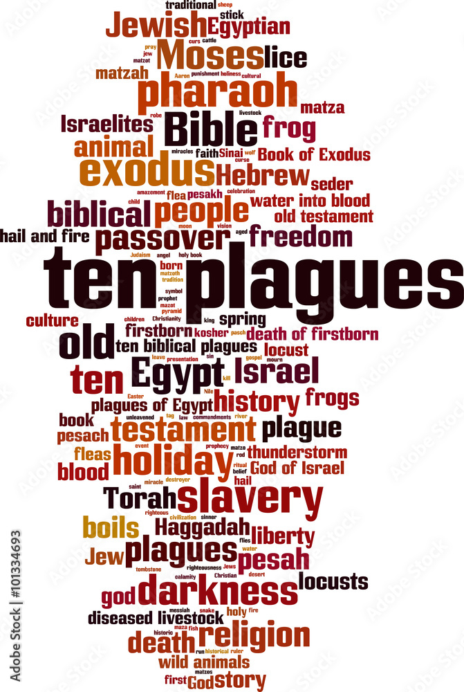 Ten plagues of Egypt word cloud concept. Vector illustration