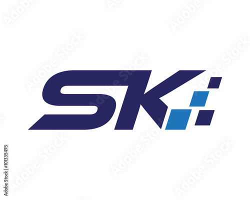 SK digital letter logo