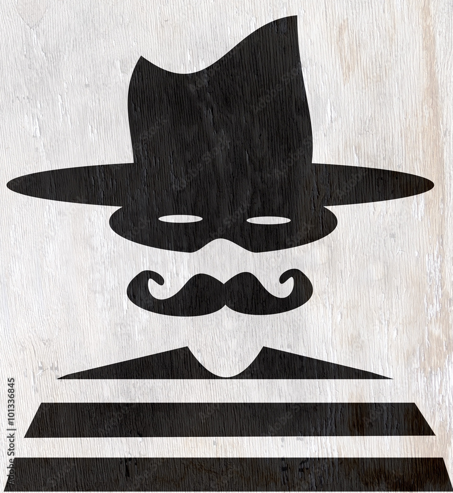 Fotografie cowboy robber on wood grain texture