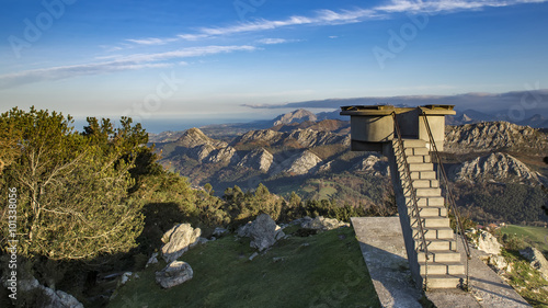 Viewpoint of Fito, view of the Picos de Europa. Asturias, Spain, Mirador del Fitu photo