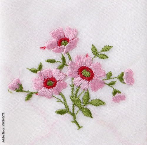 Hand embroidered flower
