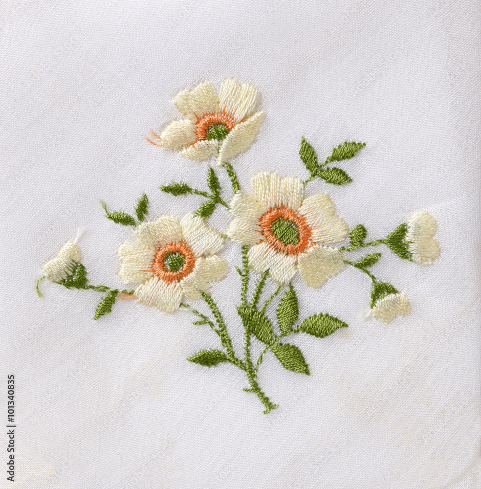Фотография Hand embroidered flower