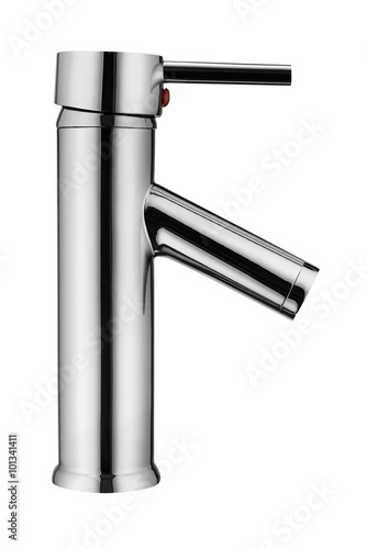 Modern, chrome tap isolated on white