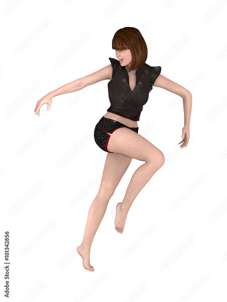 Digital Woman Jumping