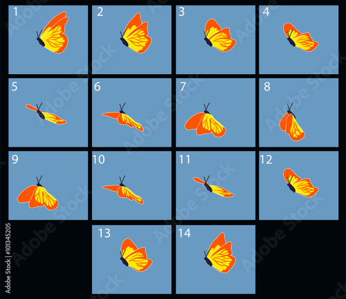 Animation of flaing butterfly