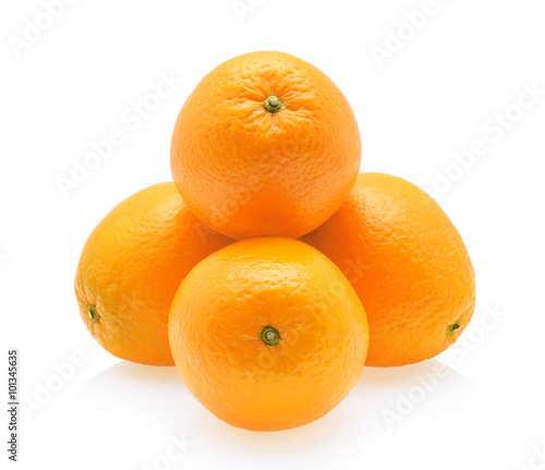  orange fruit isolated on white background