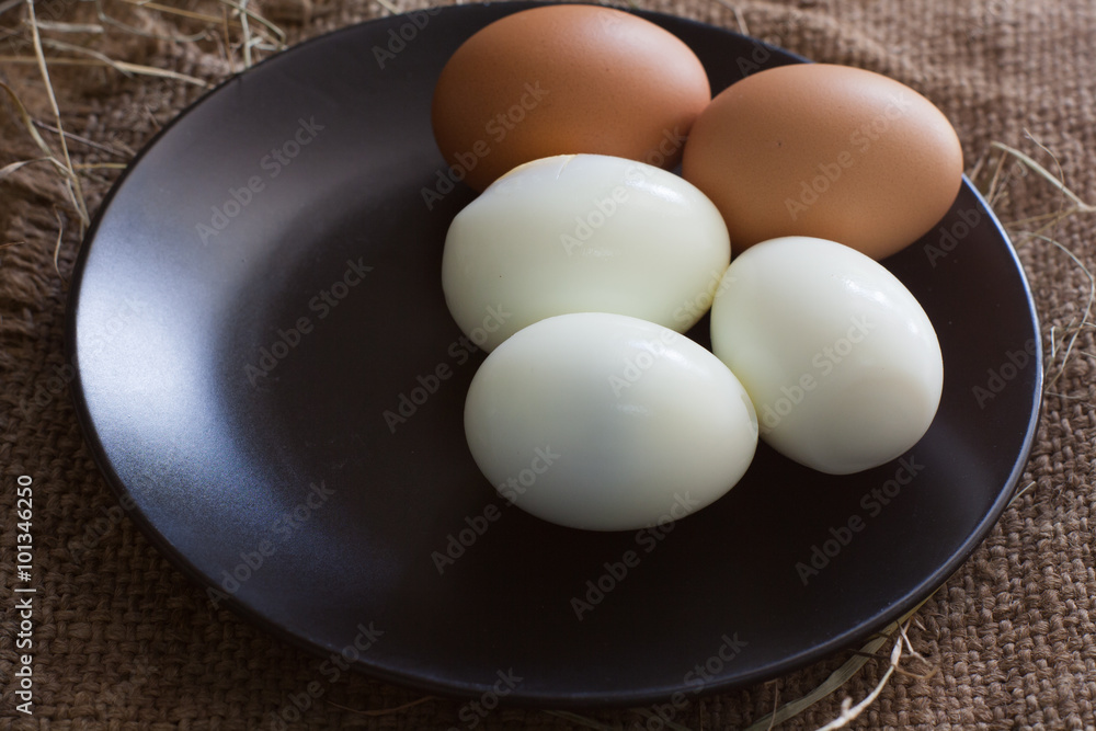 Still Life-Boiled egg placed in a black container Still Life-Boiled egg placed in a black container