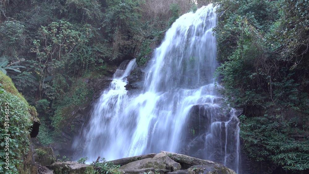 Beautiful waterfall, Mountain stream running over rocks in Chiang mai, Thailand. Beautiful waterfall, Mountain stream running over rocks in Chiang mai, Thailand.