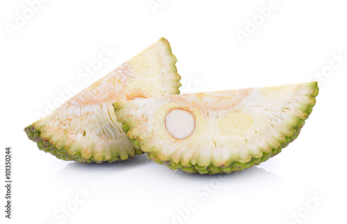 young fruit jackfruit on white background