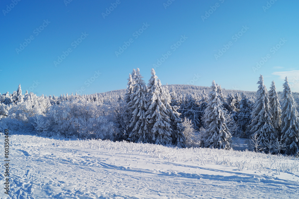 Snowy mountain landscape