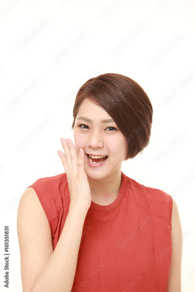 young Japanese woman laughing young Japanese woman laughing