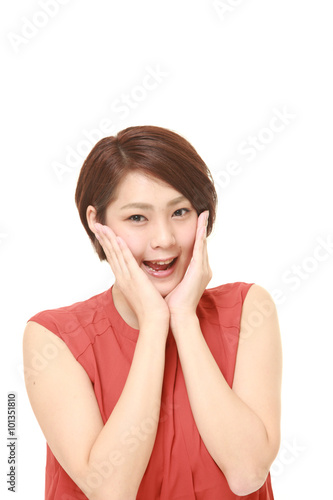 young Japanese woman pleased
