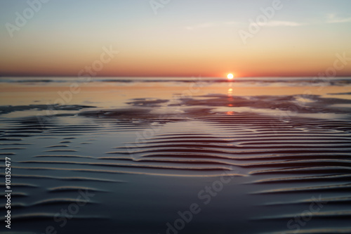 Fototapeta Naklejka Na Ścianę i Meble -  sunset above sea shot from beach