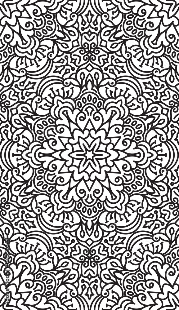 Seamless Abstract Tribal Black-White Pattern. Hand Drawn Ethnic Seamless Abstract Tribal Black-White Pattern. Hand Drawn Ethnic