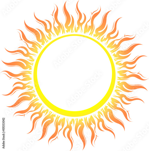 Decorative vector bright colorful sun symbol