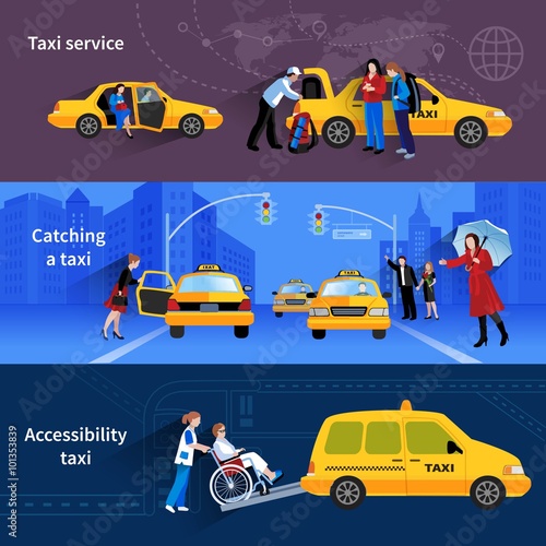Banners Set Of Taxi Service