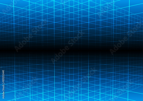Vector blue grid light technology vector background. illustratio
