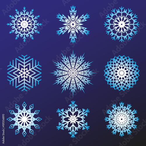 Set of snowflakes illustration