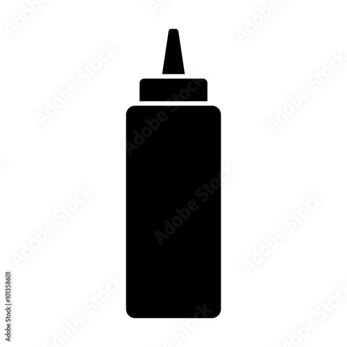 Ketchup or mustard squeeze bottle flat icon for food apps and websites