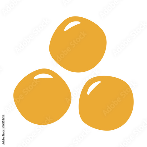 Lupin / lupine seeds flat color icon for food apps and websites