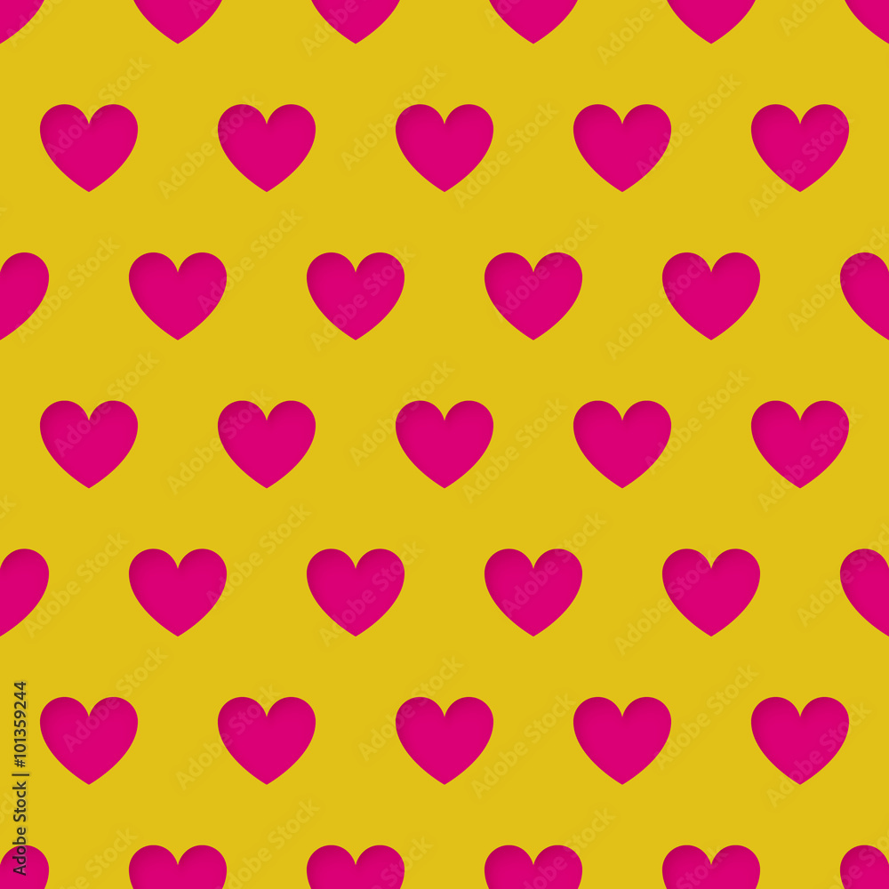 Valentine's Day seamless pattern with carved hearts