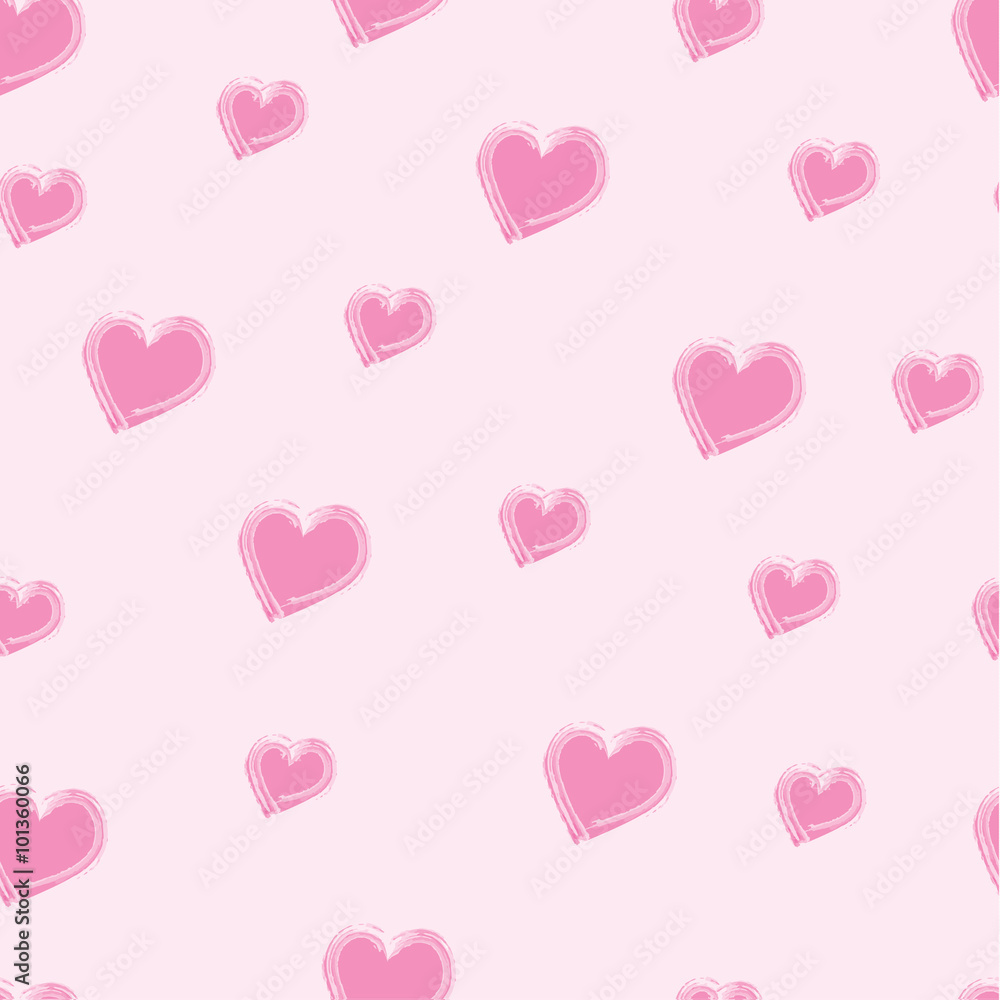 Background with pink watercolors hearts for web page backgrounds, textile designs, fills, banners 
