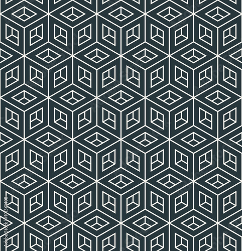 seamless isometric monochrome cube pattern.