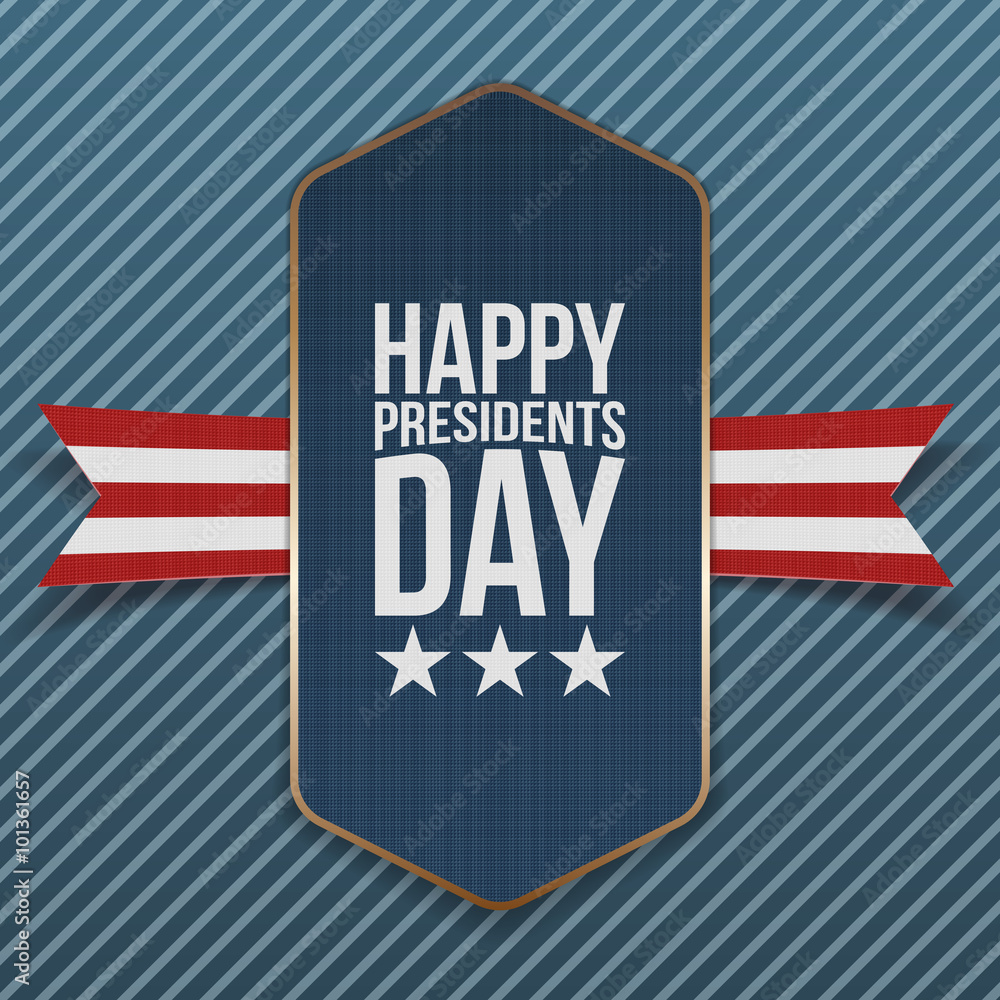 Fototapeta premium Happy Presidents Day big realistic american Banner