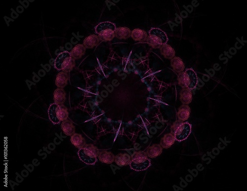 Lacy colorful clockwork pattern, digital fractal art design