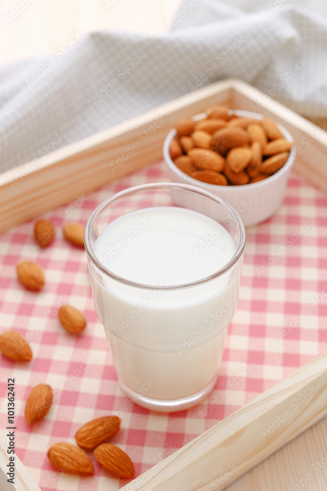 Almond milk with almonds Almond milk with almonds