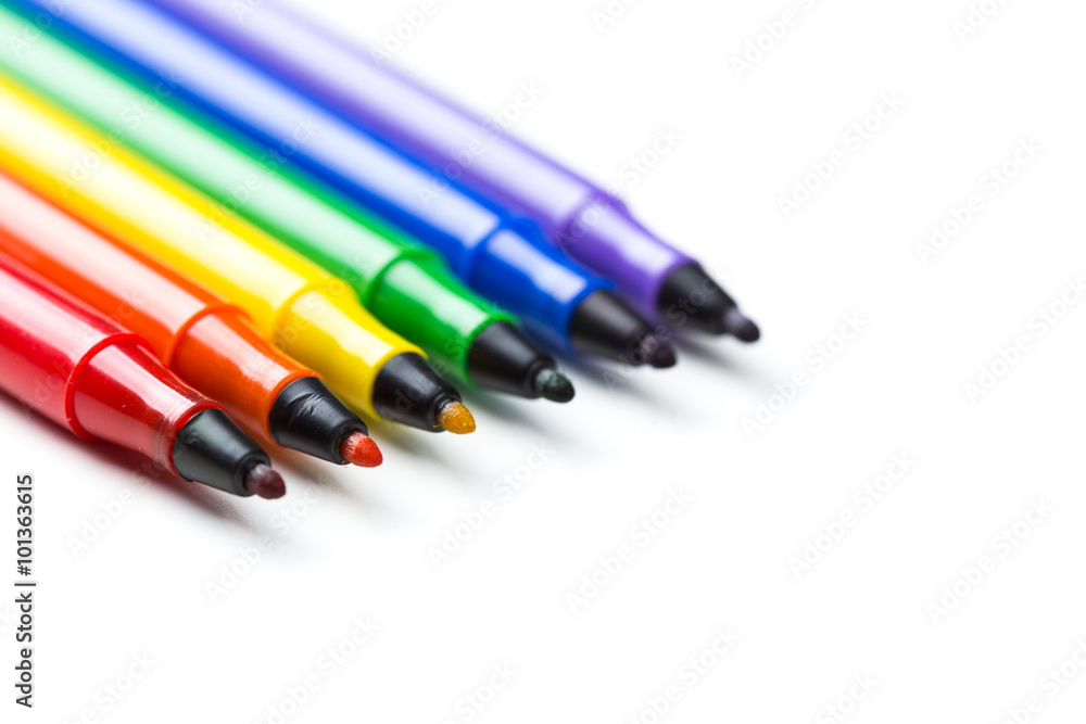 Felt-tip pens on white background Felt-tip pens on white background