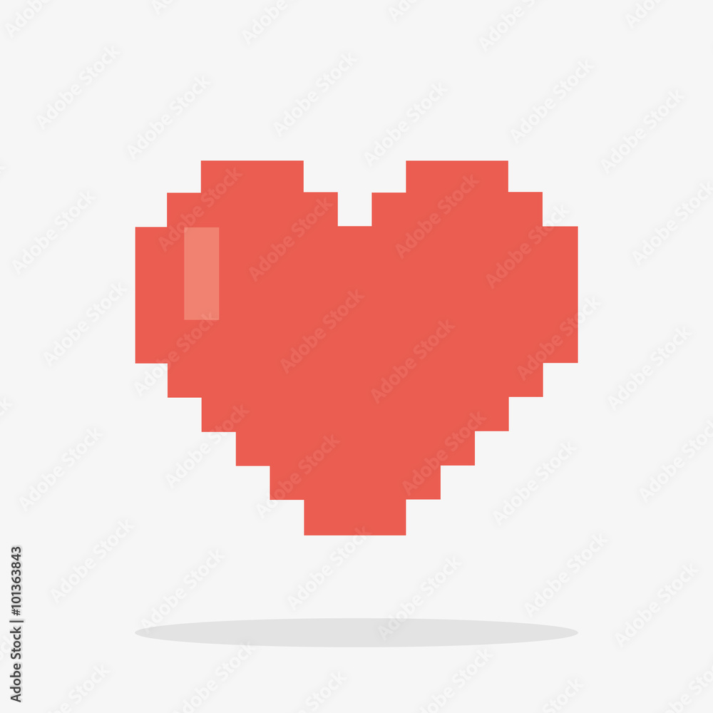 8 Bit Heart Icon in Vector