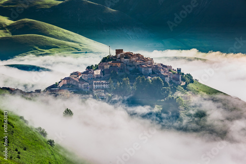 Breathtaking dawn in the Castelluccio, Umbria, Italy