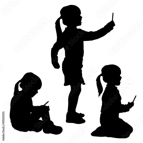 Vector silhouette of a girl.