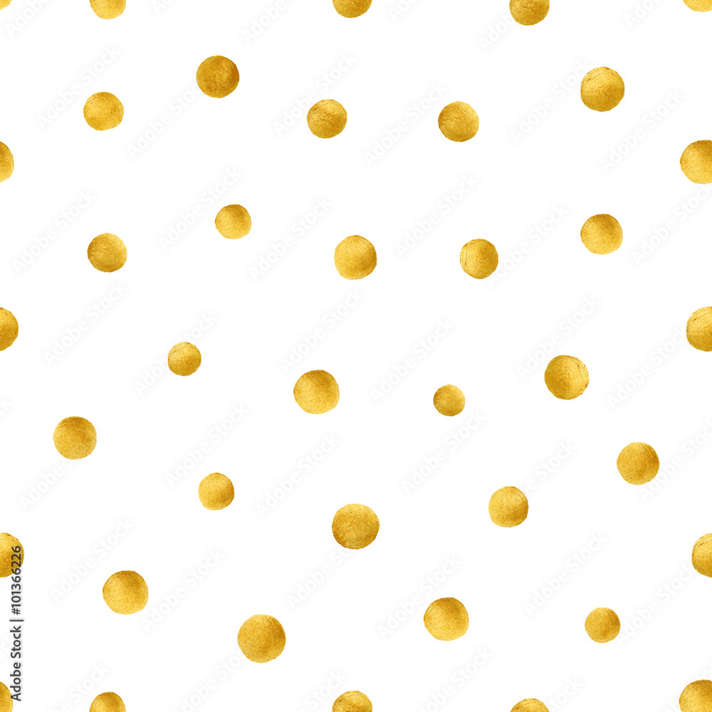 Seamless pattern with hand painted gold circles. Gold polka dot pattern Seamless pattern with hand painted gold circles. Gold polka dot pattern