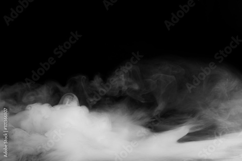 Fotomurale Abstract fog or smoke move on black color background