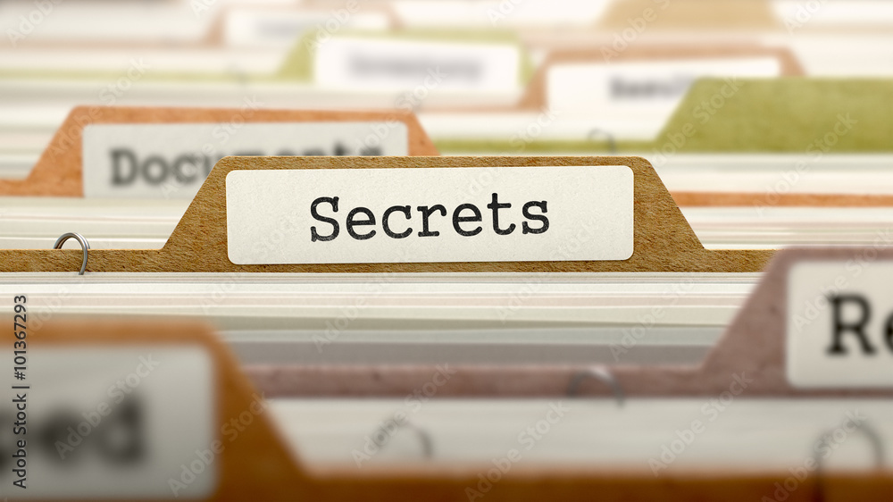 Folder in Catalog Marked as Secrets. - obrazy, fototapety, plakaty 