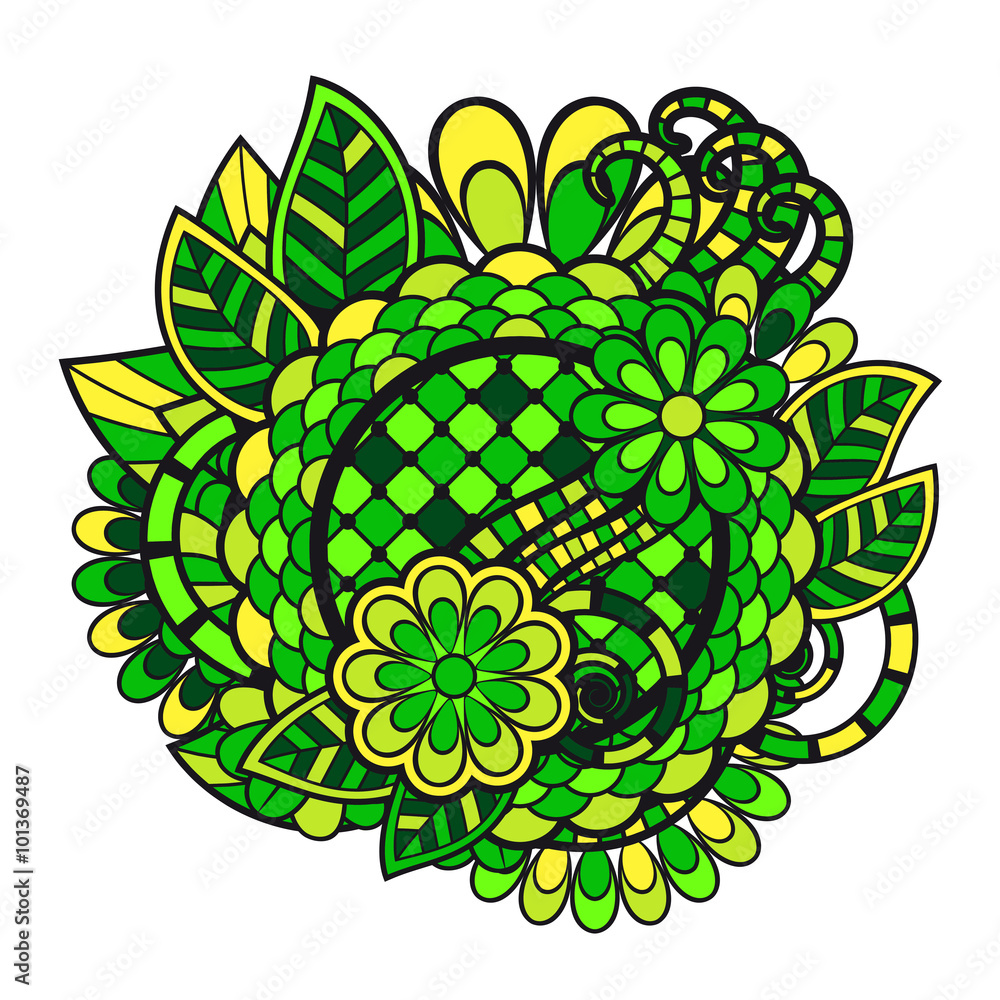 Fotografie Zen tangle doodle floral ornament