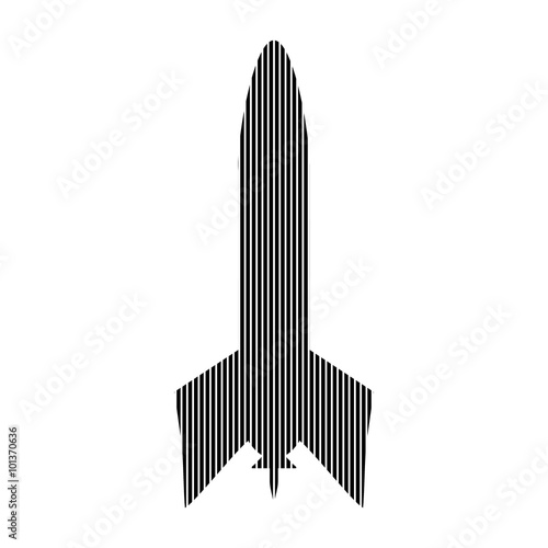 Starting rocket sign on white background. Vector illustration.
