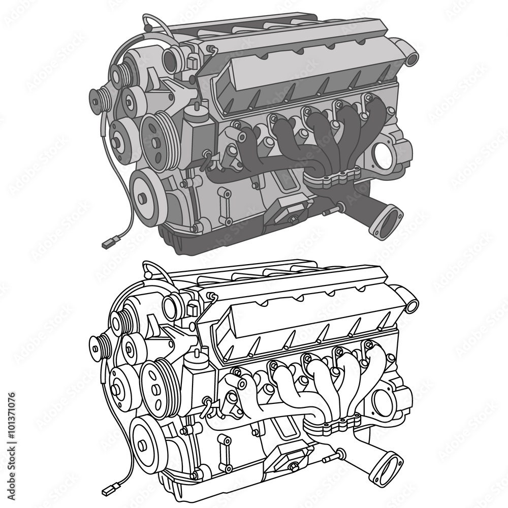 Premium Vector  Set of engines of different levels on white background car  engine in isometry detailed 3d engine