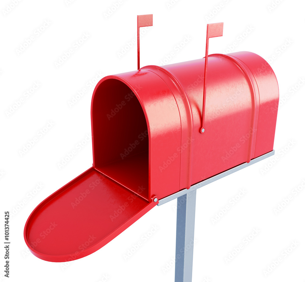 Mail box at the front on a white background. 3d rendering Mail box at the front on a white background. 3d rendering