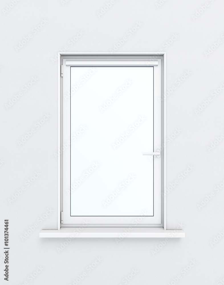 Plastic window isolated on white background. 3d rendering Plastic window isolated on white background. 3d rendering
