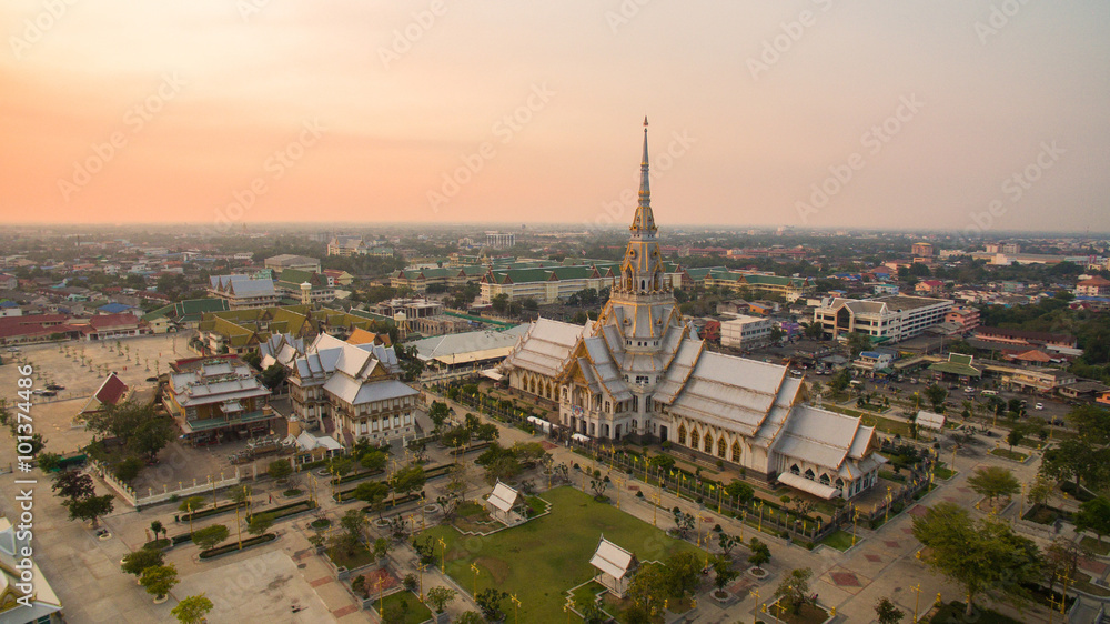 aerial view of wat sothorn templein chachengsao province eastern
