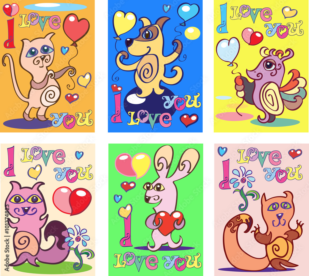 Obraz premium Greeting card Happy Valentine's Day