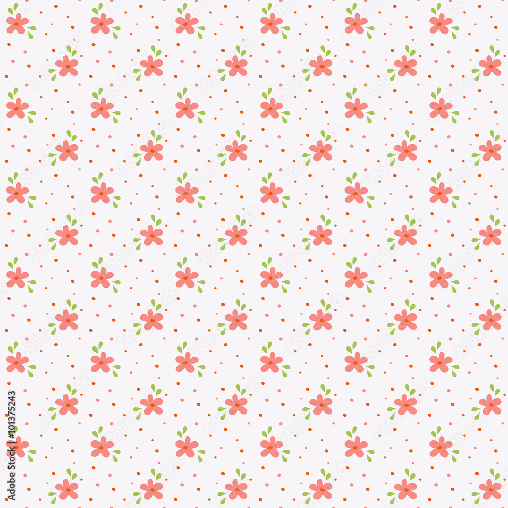 Floral pattern. Vector seamless background.