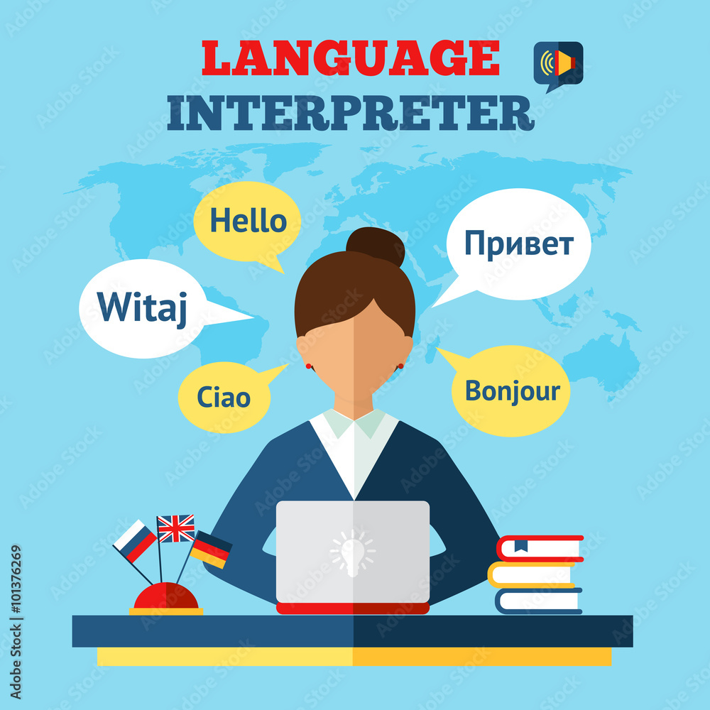 Fotografie Language Translator Illustration