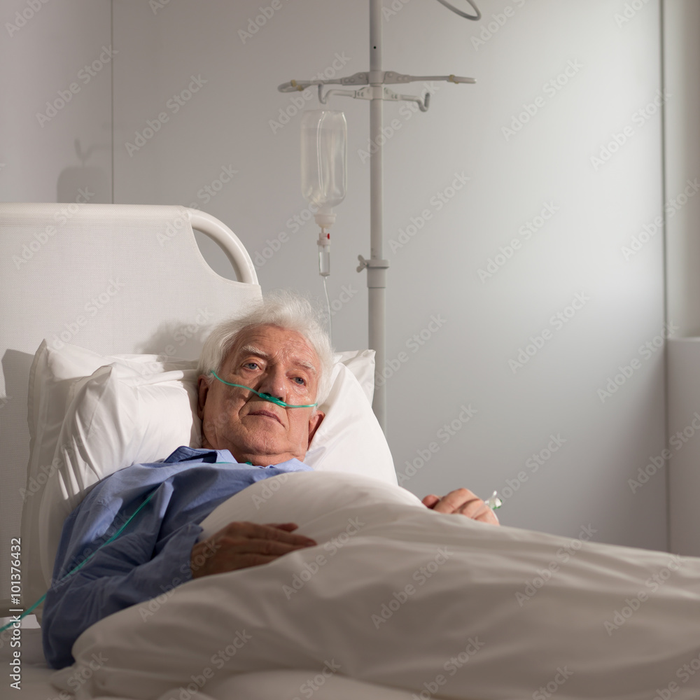 Elder patient on a drip Elder patient on a drip