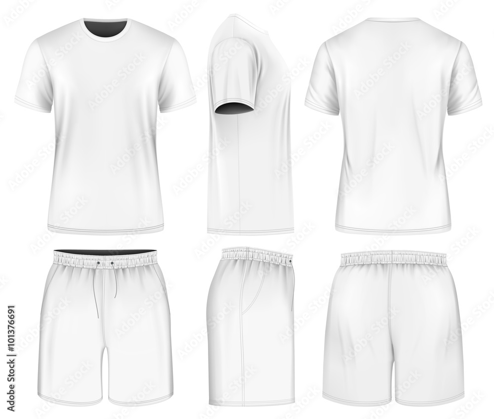 Men short sleeve t-shirt and sport shorts. vector de Stock | Adobe Stock