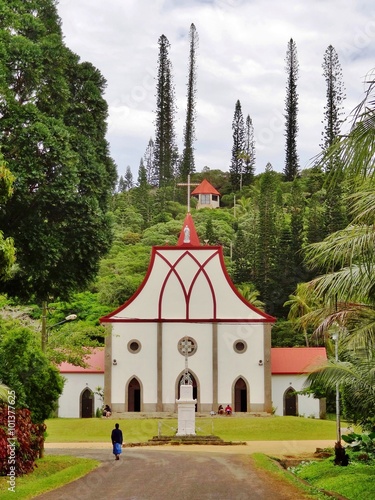 A church on Isle of Pines (Ile des Pins) in French New Caledonia photo