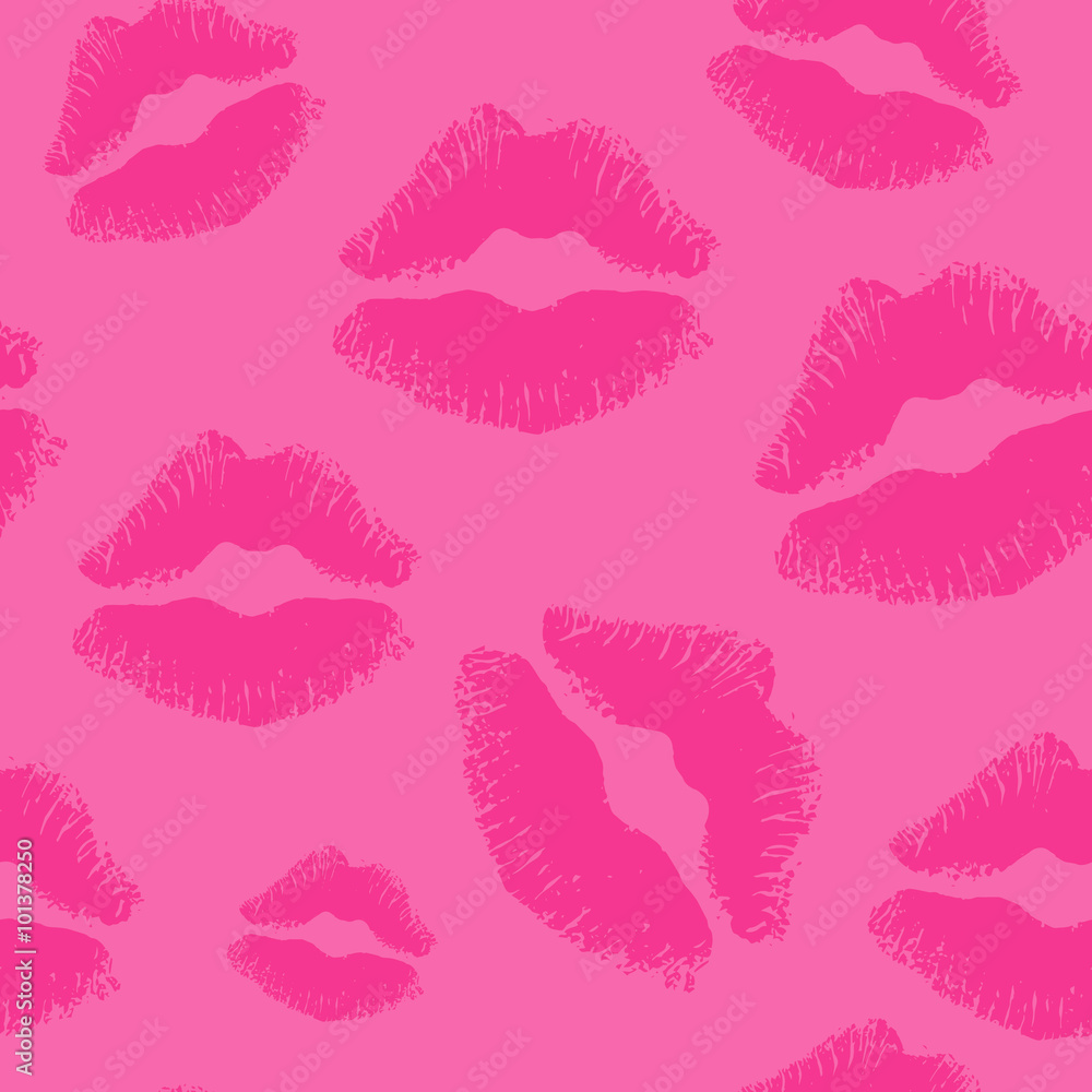 Background kiss lips seamless pattern pink vector valentine's day Background kiss lips seamless pattern pink vector valentine's day